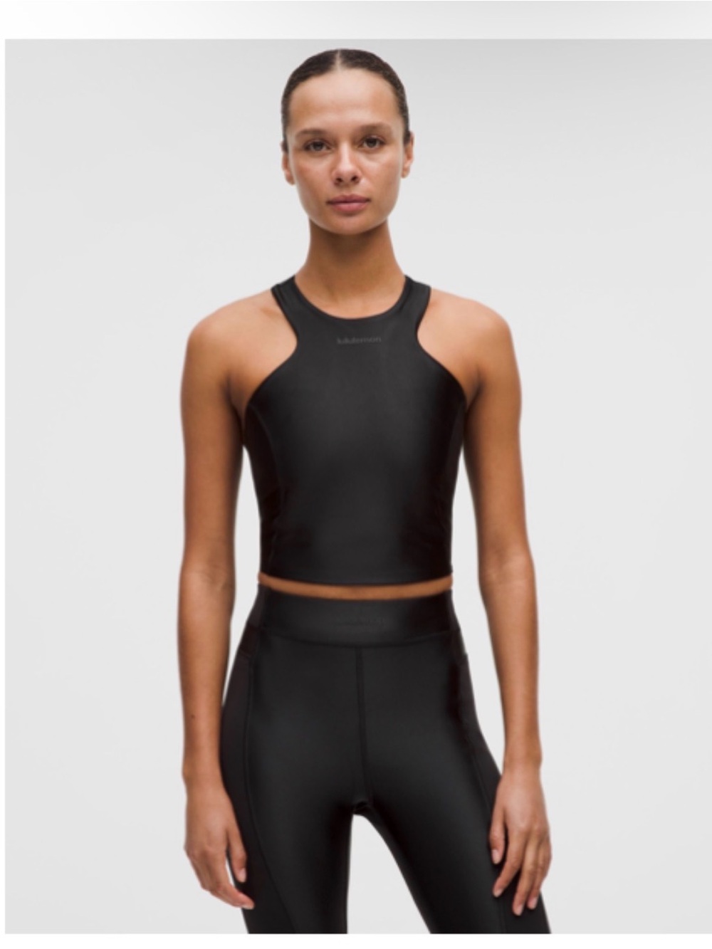 lululemon athletica Black Racerback Crop Tank
